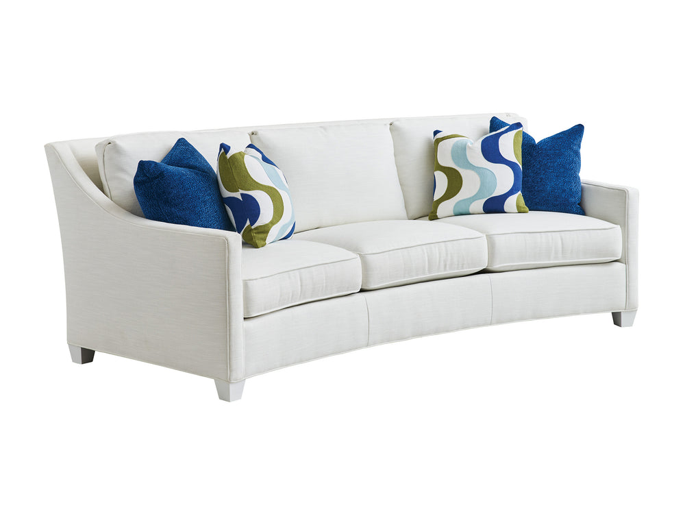 Lexington Valenza Luxe Curved Sofa With Platinum Finish And Elegant Silver Accents For Modern Living Spaces   7931-33-42