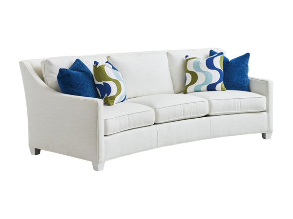 Lexington Valenza Luxe Curved Sofa With Platinum Finish And Elegant Silver Accents For Modern Living Spaces   7931-33-42
