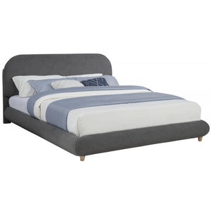 English Elm Contemporary Plush Upholstered Two-Tone Platform Twin Bed with Padded Headboard and Footboard, Sturdy Modern Frame Gray 85.5 L x 12.5 W x 7.5 H B011S01860