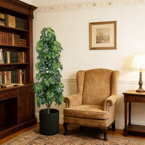 English Elm 6ft Artificial Faux Tree Silk Leaves Realistic Indoor Outdoor Decor Living Room W2945P458758