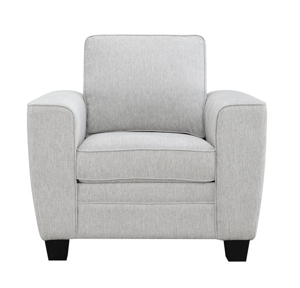 English Elm Light Gray Transitional Accent Chair 39.4"W Plush Chenille & Faux Fur Upholstery Black Tapered Legs B2741P397634