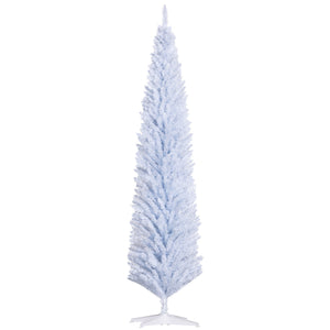 English Elm Homcom 8' Slim Pencil Christmas Tree - Realistic 618 Branch Tips, Space-Saving Design For Any Room W2225P249666