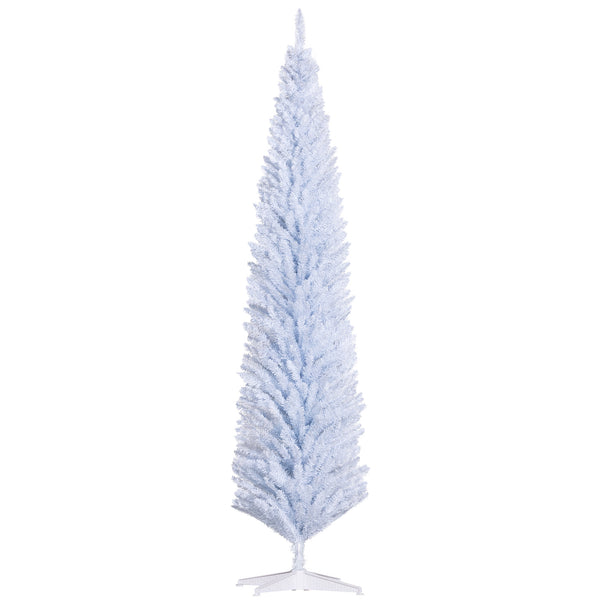 English Elm Homcom 8' Slim Pencil Christmas Tree - Realistic 618 Branch Tips, Space-Saving Design For Any Room W2225P249666