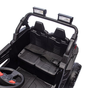 English Elm 24v 400w Kids Electric Utv Ride on with Remote Bluetooth Led Suspension Cockpit Black W1578P284295