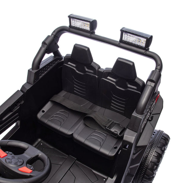 English Elm 24v 400w Kids Electric Utv Ride on with Remote Bluetooth Led Suspension Cockpit Black W1578P284295