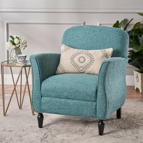 English Elm Christopher Knight Home® - CHAIR modern fabric lounge seat with compact 28.5x28.25x20.75 in dimensions, cozy supportive design Teal 63566.00TTWD