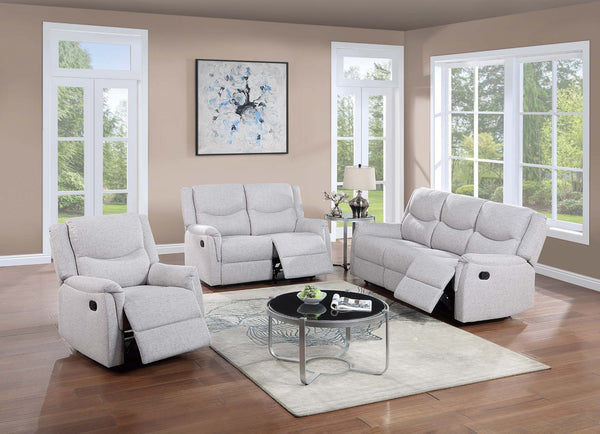 English Elm 1pc Manual Recliner Burlap Fabric Upholstered Padded Armrests Living Room Lounge Chair Gray B011P466438