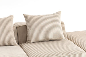 English Elm Modular Corduroy Sectional with Deep Foam Seating Low Profile Living Room Couch W3326S00016