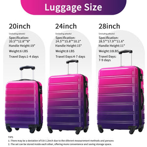 English Elm Hardshell Polycarbonate 3 Piece Luggage Set Spinner Wheels Tsa Lock Expandable Travel Multicolor Purple N732P184448Z