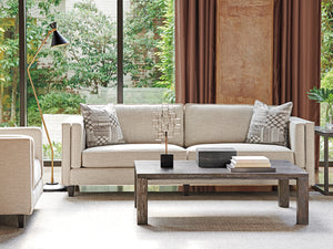 Lexington Impulse Cocktail Table - Contemporary Oak Design With Cerused Gray Finish & Polished Graphite Hardware Priano  411-945