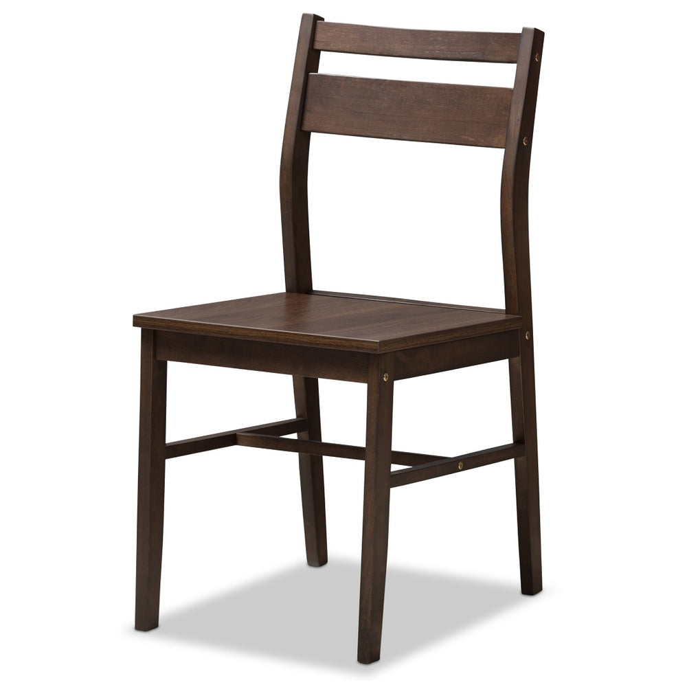 Baxton Studio Baxton Lovy Modern 5-Piece Walnut Dining Set for Small Spaces, Ideal for Apartments & Breakfast Nooks Lovy Dining Set