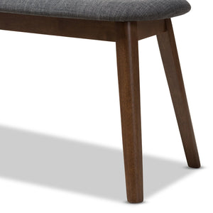 Baxton Studio Baxton Studio Easton Mid-Century Modern Upholstered Walnut Bench for Stylish Versatility & Comfort Dark Easton Bench-Dark Grey