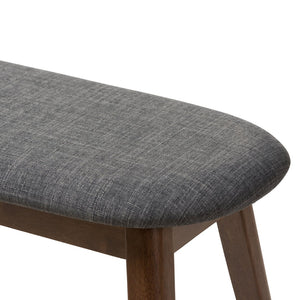 Baxton Studio Baxton Studio Easton Mid-Century Modern Upholstered Walnut Bench for Stylish Versatility & Comfort Dark Easton Bench-Dark Grey