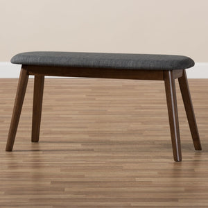 Baxton Studio Baxton Studio Easton Mid-Century Modern Upholstered Walnut Bench for Stylish Versatility & Comfort Dark Easton Bench-Dark Grey