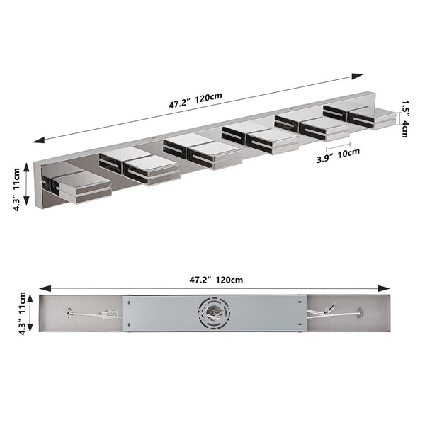 English Elm Modern Six Head Chrome Led Vanity Bar Light for Bathroom Mirror Bright Coverage W1340P248802