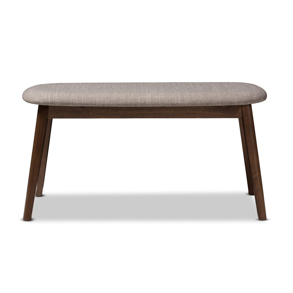Baxton Studio Baxton Studio Easton Mid-Century Modern Upholstered Walnut Bench for Stylish Versatility & Comfort Light Easton Bench-Light Grey