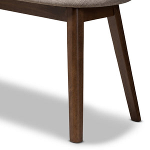 Baxton Studio Baxton Studio Easton Mid-Century Modern Upholstered Walnut Bench for Stylish Versatility & Comfort Light Easton Bench-Light Grey