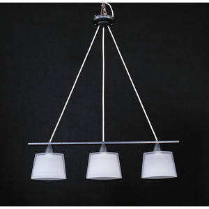 28'' Wide 3-Light Linear Chandelier - Natural Pewter Patina with Satin White Glass 7939/3 Elk Lighting