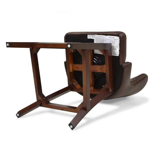 English Elm Jennifer Taylor Home - Holmes Tufted High-Back 360 Swivel Counter Stool in Mid Faux Leather — Handcrafted Comfort & Support Brown B2719P238379