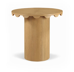 Meridian Furniture Dahlia Art Deco Scalloped Oak Veneer Cane Counter Height Table for Dining or Bar Use Natural 793Natural-T