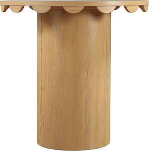 Meridian Furniture Dahlia Art Deco Scalloped Oak Veneer Cane Counter Height Table for Dining or Bar Use Natural 793Natural-T