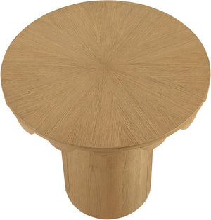 Meridian Furniture Dahlia Art Deco Scalloped Oak Veneer Cane Counter Height Table for Dining or Bar Use Natural 793Natural-T