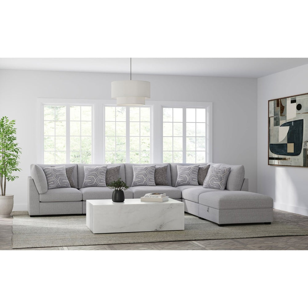 English Elm Lafayette Modular Sectional Sofa Six Piece Feather Down Cushions Contemporary Living Room B062S01447