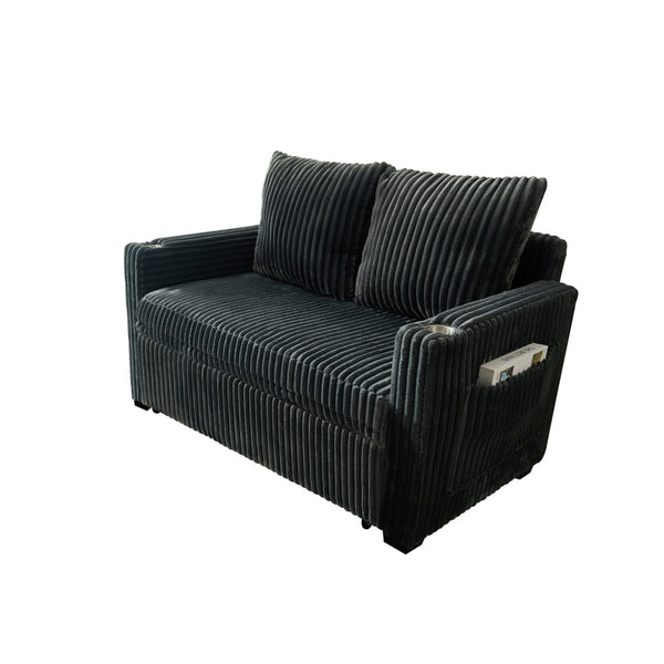 English Elm 53-inch Corduroy Recliner Sofa Bed with Usb Port Five Position Backrest Adjustment W2564P335437