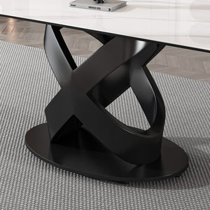 English Elm 71" Rectangular Dining Table - Modern Luxury With Sintered Stone Top & Sturdy Carbon Steel Base! W2699S00025