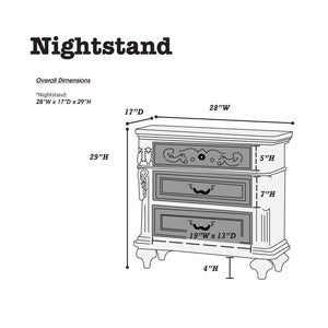 English Elm Traditional Antique Walnut Nightstand with 2 Drawers, Turned Legs, Cherry Veneer Finish, Curved Metal Pulls, 28x17x29" B011P210739