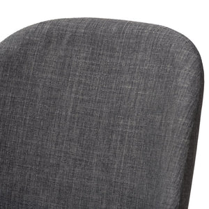 Baxton Studio Baxton Studio Mid-Century Modern Upholstered Dining Chair Set with Walnut Legs for Stylish Comfort Cody Dark Cody-Dark Grey-DC