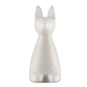 Marble Rabbit Sculpture - Handcrafted Contemporary Stone Art with Elegant Veining for Home Decor