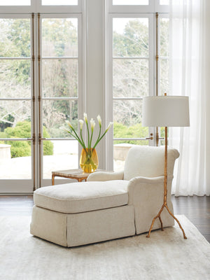 Lexington Leanne Chaise - Elegant Walnut & Mahogany Sofa With Artisan Metal Base For Contemporary Spaces   7942-77-40