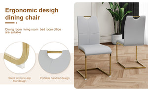 English Elm Modern Faux Leather Dining Side Chairs with Chrome Legs Ergonomic Set of 2 W210127293