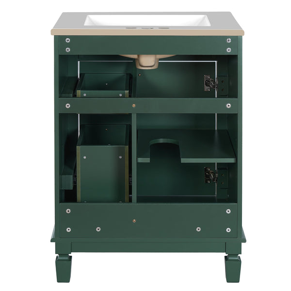 English Elm 24" Stylish Bathroom Vanity With Ceramic Sink & Soft-Close Drawers, Perfect For Small Spaces! N710P318989F