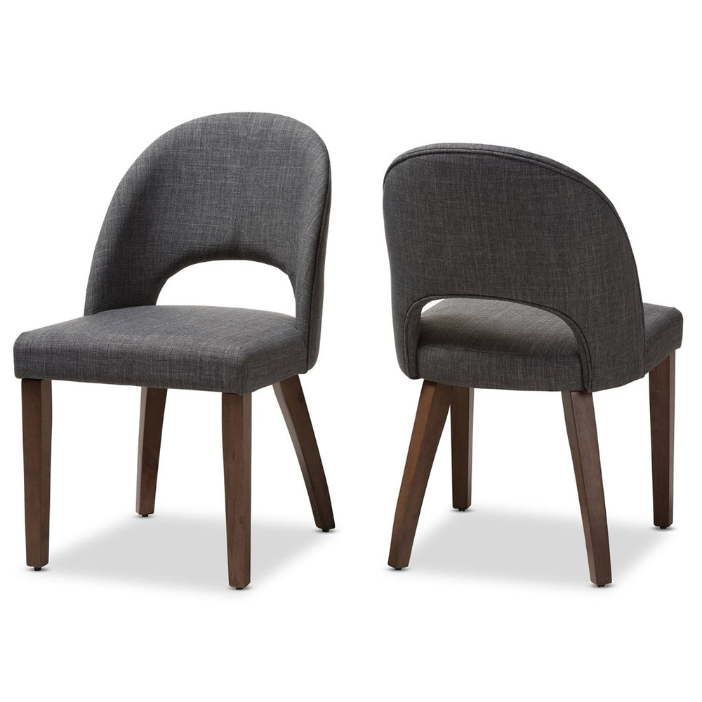 Baxton Studio Baxton Studio Wesley Dining Chairs Set of 2 - Mid-Century Modern Dark Grey Upholstered Design Wesley-Dark Grey-DC