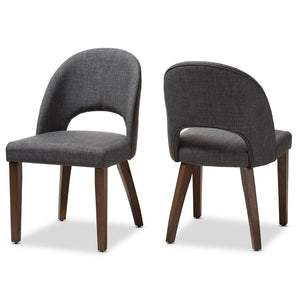 Baxton Studio Baxton Studio Wesley Dining Chairs Set of 2 - Mid-Century Modern Dark Grey Upholstered Design Wesley-Dark Grey-DC