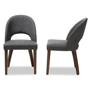Baxton Studio Baxton Studio Wesley Dining Chairs Set of 2 - Mid-Century Modern Dark Grey Upholstered Design Wesley-Dark Grey-DC