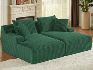 English Elm Indoor Oversized Double Chair Sleeper Sofa Wide Low Profile Minimalist Lounge Seat Green W2100S00351