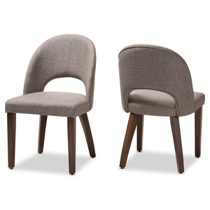 Baxton Studio Baxton Studio Wesley Mid-Century Modern Dining Chairs - Set of 2 in Light Grey with Walnut Finish Wesley-Light Grey-DC