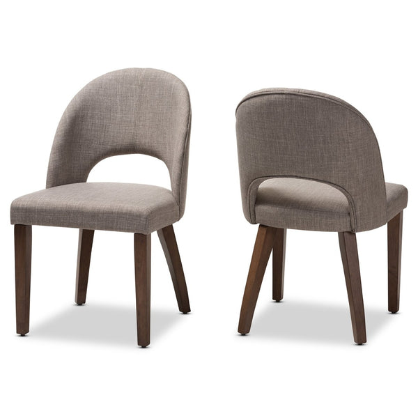 Baxton Studio Baxton Studio Wesley Mid-Century Modern Dining Chairs - Set of 2 in Light Grey with Walnut Finish Wesley-Light Grey-DC