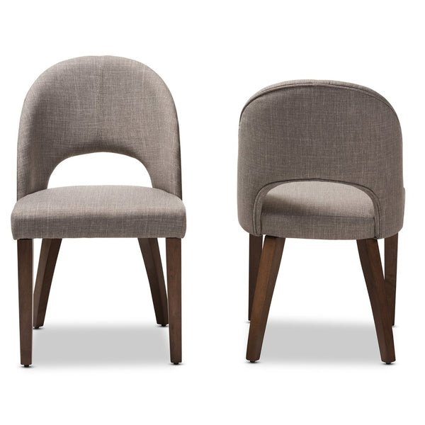 Baxton Studio Baxton Studio Wesley Mid-Century Modern Dining Chairs - Set of 2 in Light Grey with Walnut Finish Wesley-Light Grey-DC