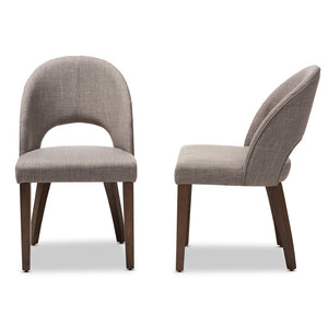 Baxton Studio Baxton Studio Wesley Mid-Century Modern Dining Chairs - Set of 2 in Light Grey with Walnut Finish Wesley-Light Grey-DC