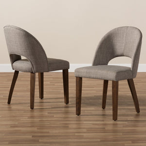 Baxton Studio Baxton Studio Wesley Mid-Century Modern Dining Chairs - Set of 2 in Light Grey with Walnut Finish Wesley-Light Grey-DC