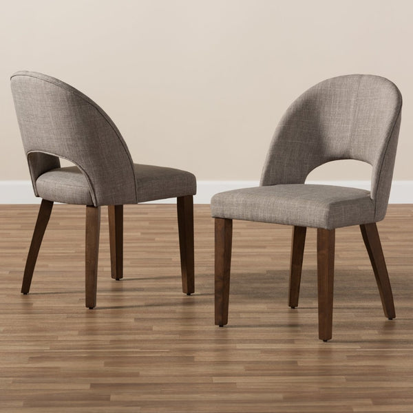 Baxton Studio Baxton Studio Wesley Mid-Century Modern Dining Chairs - Set of 2 in Light Grey with Walnut Finish Wesley-Light Grey-DC