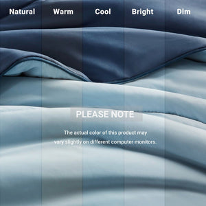 English Elm 1-piece Reversible Tencel Fill Comforter with Sculptural Weave for Full Queen Beds Blue B035P408281