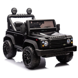 English Elm Licensed Land Rover Defender Ride on Car 24v Dual Motor with Parental Remote Black W1578P339065
