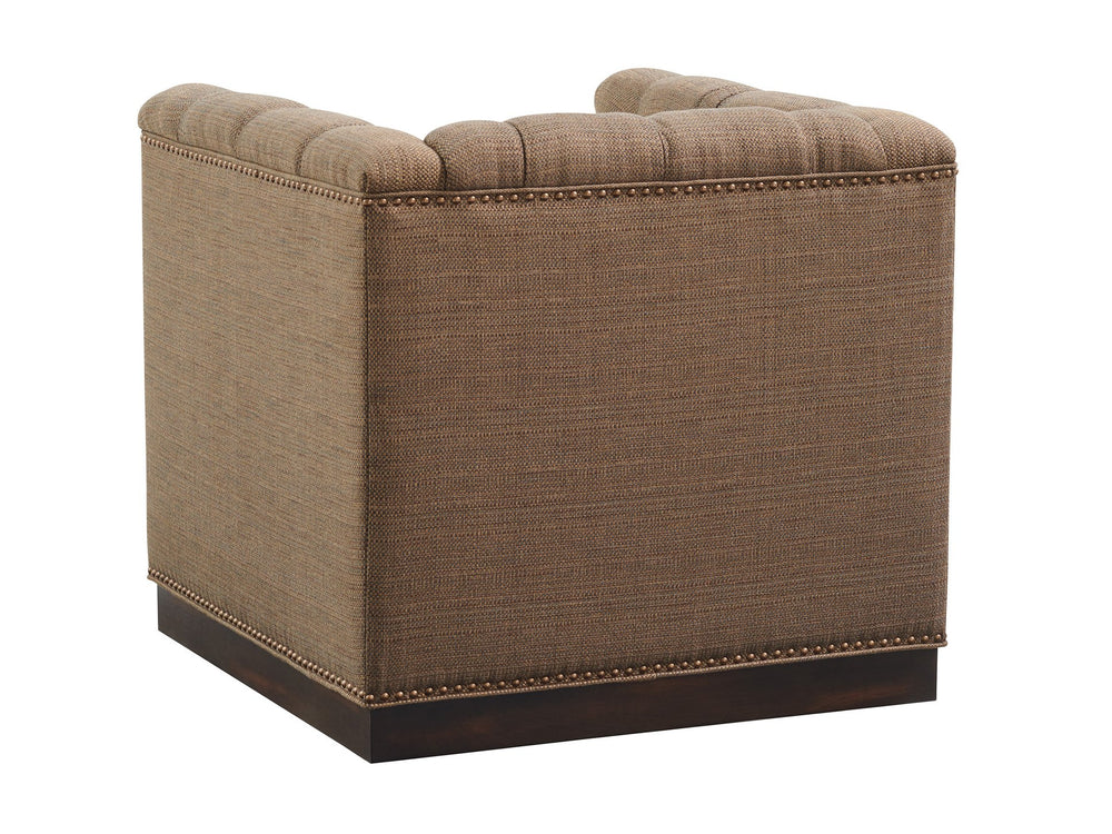 Lexington Fremont Swivel Chair - Elegant Walnut Finish With Artisan Metal Base And Luxurious Tufted Design   7946-11sw-40