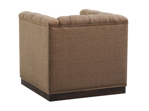 Lexington Fremont Swivel Chair - Elegant Walnut Finish With Artisan Metal Base And Luxurious Tufted Design   7946-11sw-40