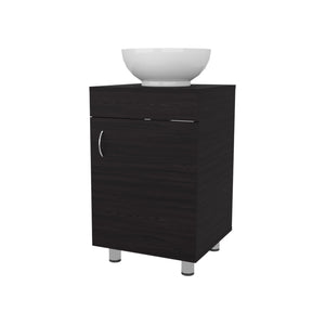 English Elm FM Modern Floating Bathroom Vanity with Integrated Sink and Soft-Close Door for Sleek Storage Wenge 28.35 L x 22.44 W x 11.42 H B128P293886